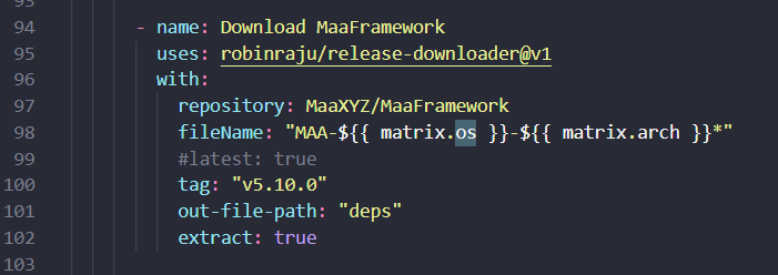 MaaFW版本选择