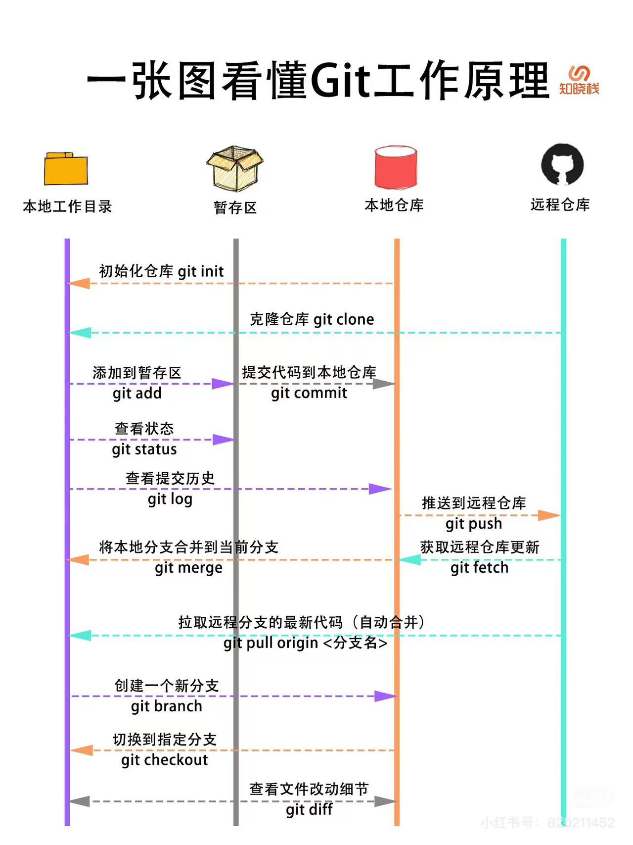 一张图看懂git原理